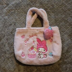 Pink My Melody Fuzzy Tote Bag/Purse